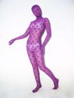 Purple Lace Unisex Zentai Catsuit
